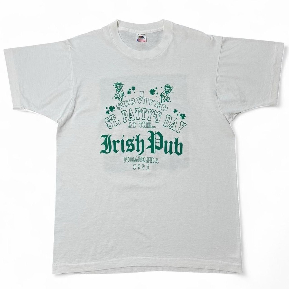 Vintage 1991 I survived St. Patrick's Day Irish Pub Guinness Beer T-shirt XL